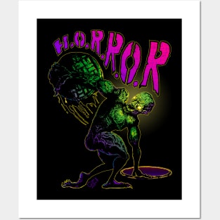 Horror Movie Creature Humanoid Undercover Discóbolo Posters and Art